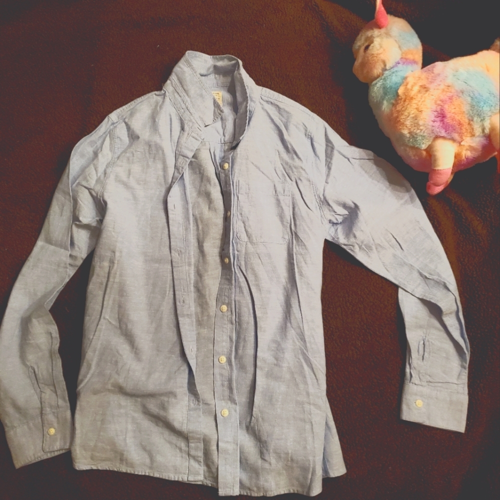 Giordano button-up dress shirt - blue L